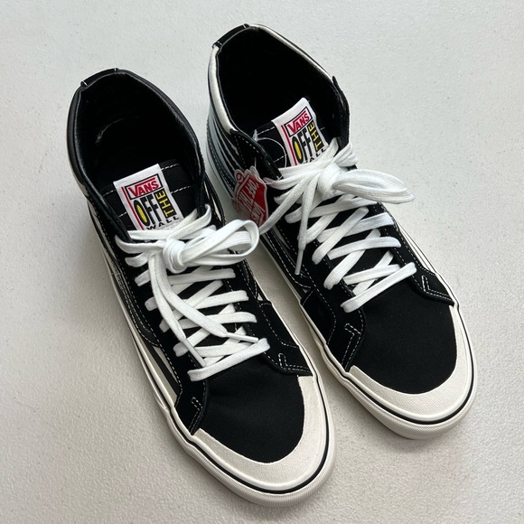 VANS | Sk8-Hi Pro 138 SF Stripe Black & Marshmallow Skate Shoes - Picture 4 of 9